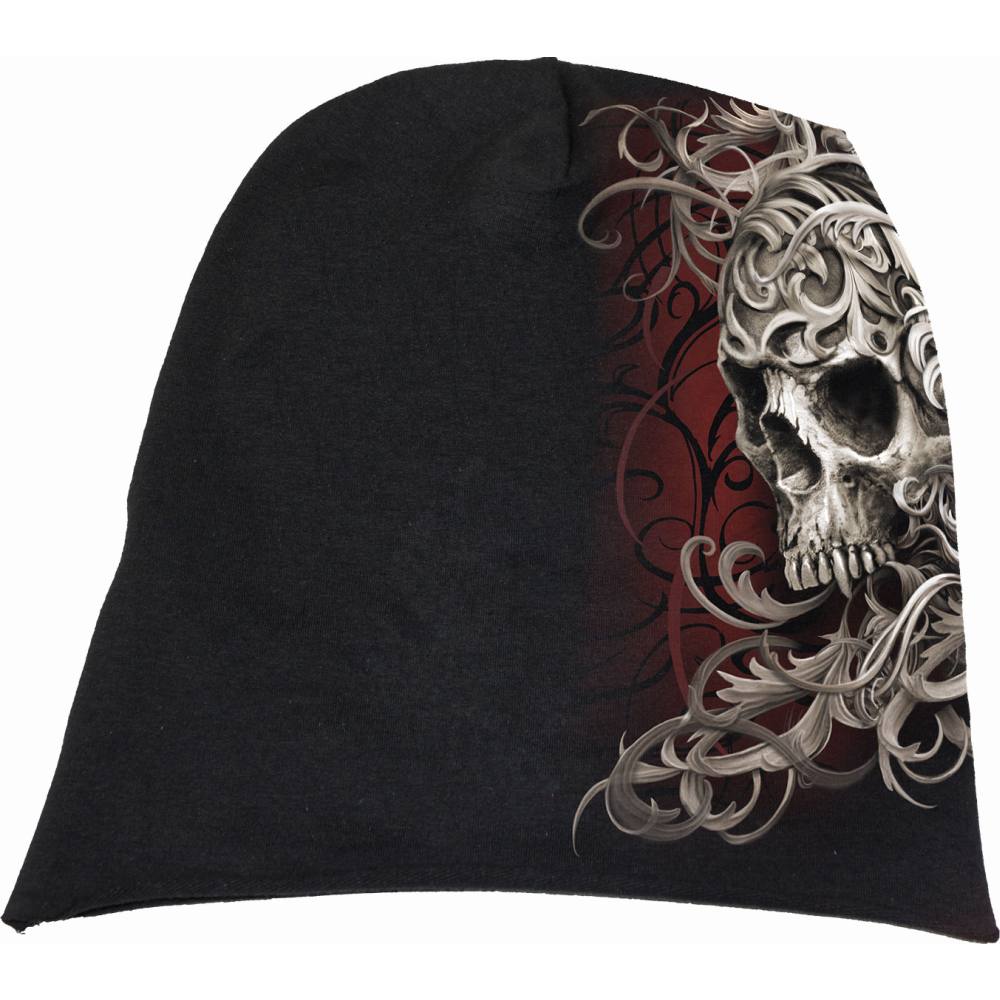 Spiral - SKULL SHOULDER WRAP Beanie Muts - L - Zwart